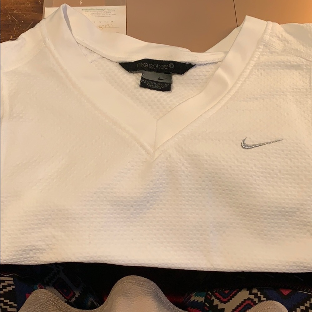 All white soft Nike sweater